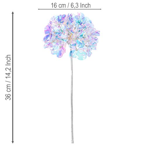 Kunstig hortensiablomstrende gren i iriserende farver 36 cm 2 stk. | Floristik24.dk