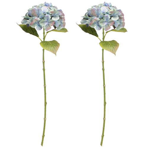 Artikel Hortensia Kunstig Blomst Blå Violet Ø18cm L69cm 2stk