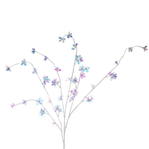 Kunstig, delikat blomstrende gren med iriserende blomster, 98 cm
