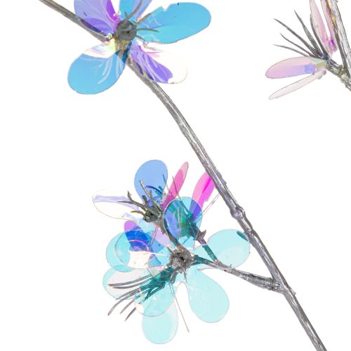 Kunstig, delikat blomstrende gren med iriserende blomster, 98 cm | Floristik24.dk