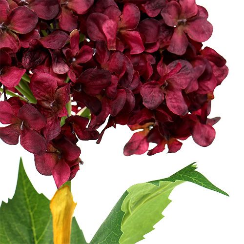 Floristik24 Hortensia kunstig mørkerød 80cm 1 stk