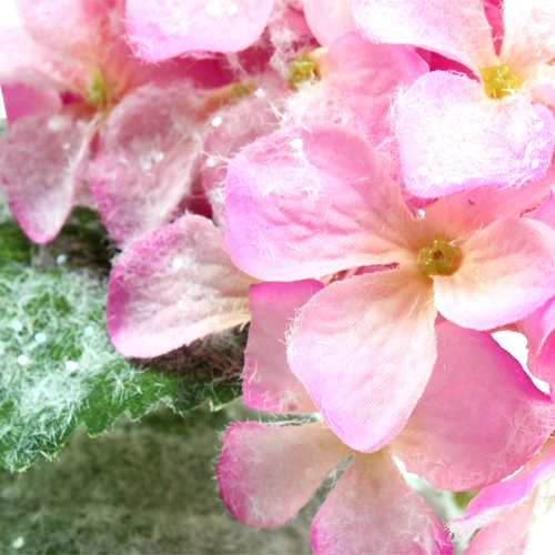 Floristik24 Hortensia pink med sneeffekt 25cm