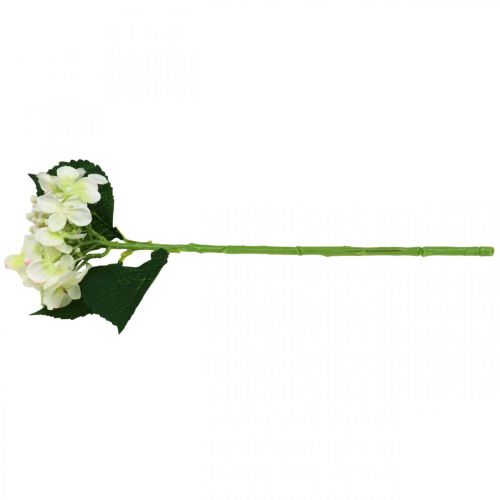 Floristik24 Hortensia, silkeblomst, kunstig blomst til bordpynt hvid, grøn L44cm
