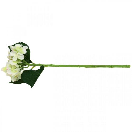 Artikel Hortensia, silkeblomst, kunstig blomst til bordpynt hvid, grøn L44cm
