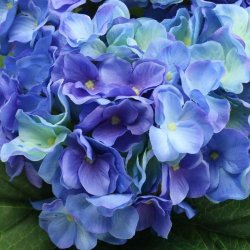 Artikel Hortensia Kunstig Blomst Blå Silke Blomsterbuket 42cm