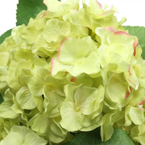 Artikel Hortensia kunstig grøn kunstig blomsterbuket 5 blomster 42cm