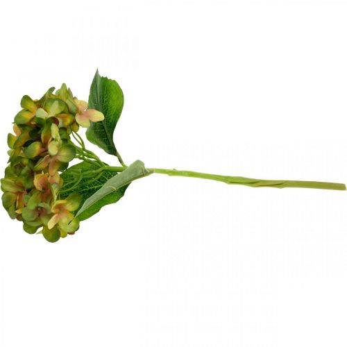 Floristik24 Hortensia kunstig Grøn, Gul kunstig blomst H35cm