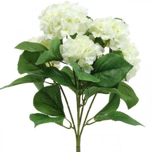 Artikel Hortensia kunstig hvid silke blomster buket sommer dekoration 42cm