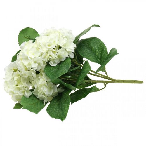 Artikel Hortensia kunstig hvid silke blomster buket sommer dekoration 42cm
