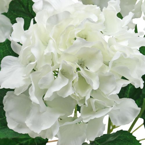 Artikel Deco buket hortensia hvide kunstige blomster 5 blomster 48cm