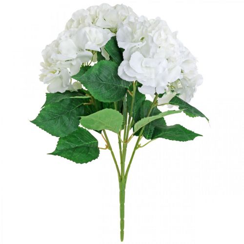 Artikel Deco buket hortensia hvide kunstige blomster 5 blomster 48cm