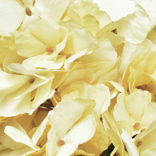 Artikel Hortensia buket kunstige blomster gul 5 blomster 48cm