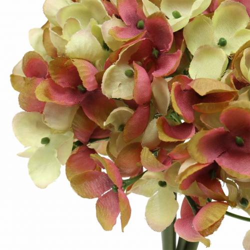 Floristik24 Hortensia bund kunstige blomster lyserøde, gule 28 cm