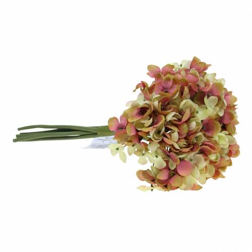 Floristik24 Hortensia bund kunstige blomster lyserøde, gule 28 cm