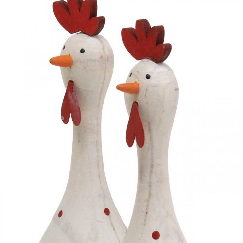 Floristik24 Dekorativ kyllingetræ hvid dekorativ figur påske Ø5cm H15cm 2stk