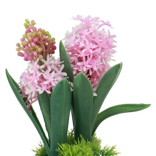 Artikel Hyacint kunstig i potte gul pink blå H23cm 3stk