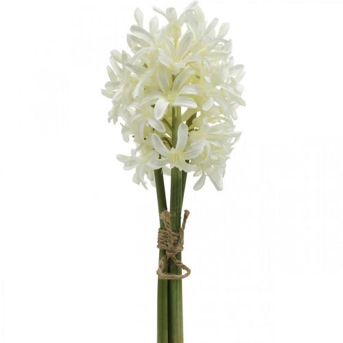 Floristik24 Kunstig hyacint hvid kunstig blomst 28cm bundt af 3 stk