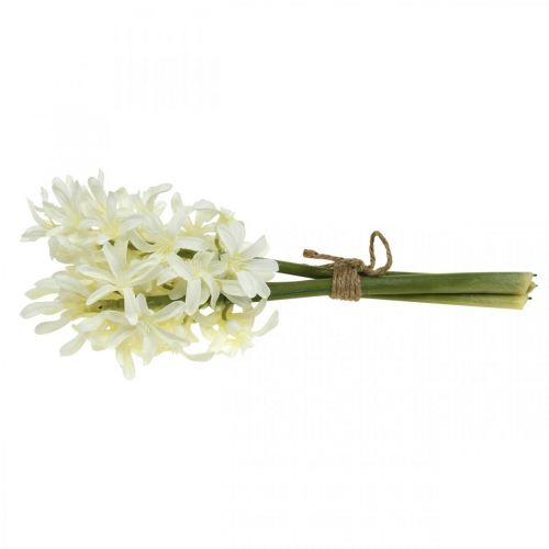 Floristik24 Kunstig hyacint hvid kunstig blomst 28cm bundt af 3 stk