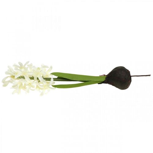 Floristik24 Kunstig hyacint med løg kunstig blomst hvid til stick 29cm