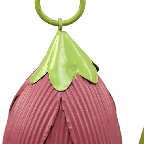 Floristik24 Havepæle metal dekorative blomster pink pink gul L58cm 3stk