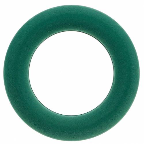 Artikel OASIS® blomstret skumkransring grøn H3cm Ø25cm 6 stk