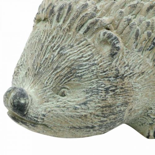 Floristik24 Dekorativ figur pindsvin 22cm havedekoration efterår antik grøn 20 × 12 × H10cm