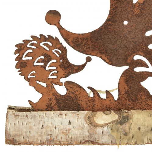 Floristik24 Pindsvin familie rust dekoration efterårs patina 38x4,5x13,5cm
