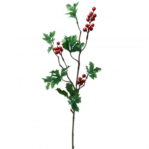 Floristik24 Ilex Artificial Holly Berry Branch Røde Bær 75cm