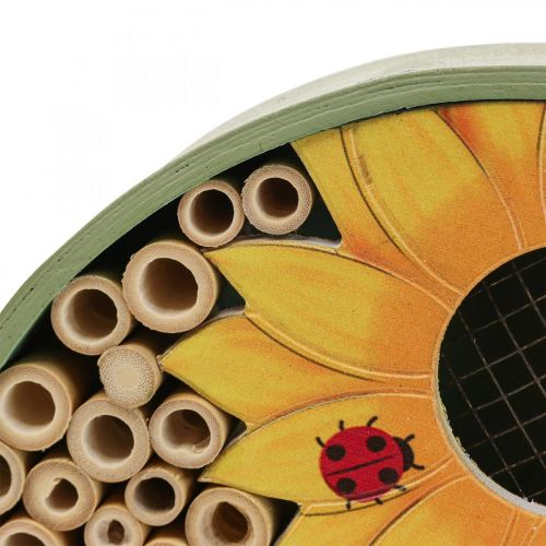 Floristik24 Insekthotel Rundt Træ Insekthus Grøn Solsikke Ø25cm