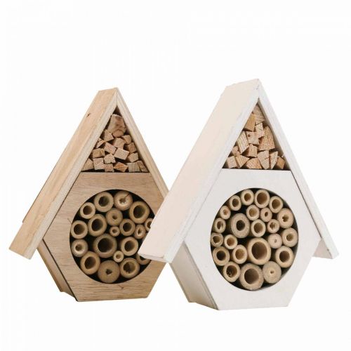 Artikel Insekthotel Honeycomb Bee Hotel Træ Hvid Natur H18,5cm 2stk