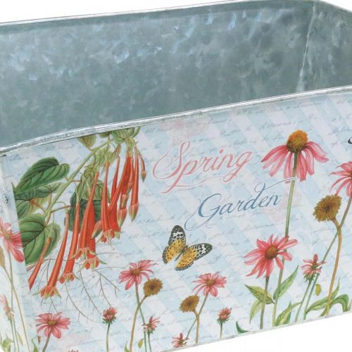 Floristik24 Jardiniere metalplanter fjederdekoration 20 × 12 × 10 cm
