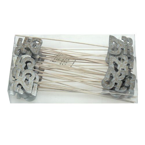 Floristik24 Jubilæumsnummer "25" lavet af træ sølv 36stk