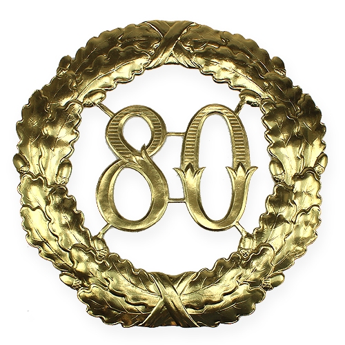 Artikel Jubilæumsnummer 80 i guld Ø40cm