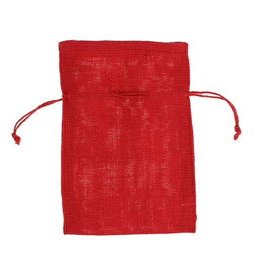 Floristik24 Jute poser rød 16cm x 24cm 10stk