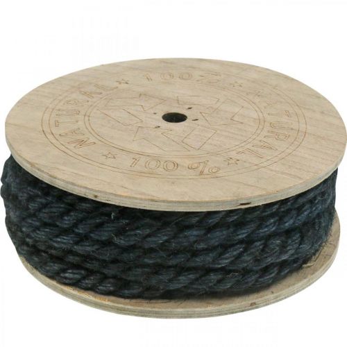 Artikel Jutesnor sort, dekorationssnor, naturlig jutefiber, dekorative reb Ø8mm 7m