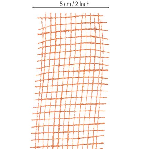 Artikel Jutebånd, netbånd, jute, økologisk, terrakottarød, 5 cm bred, 40 m lang