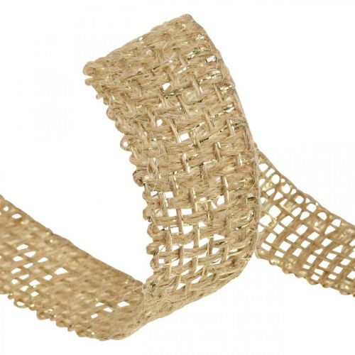 Floristik24 Jute bånd natur, guld dekorationsbånd jute dekoration 25mm 10m