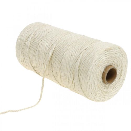 Artikel Jutesnor, naturjutesnor naturfarver, bleget Ø3mm L200m