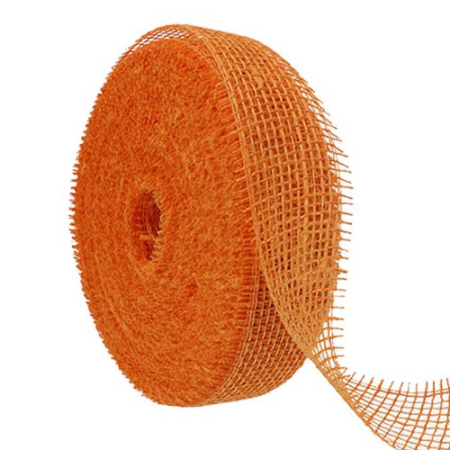 Jutebånd, lys orange, 5 cm bredt, 40 m langt købe | Floristik24.dk