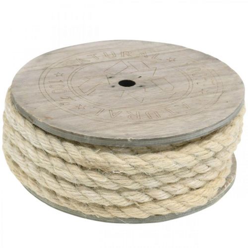 Floristik24 Jutesnor creme dekorationssnor lavet af jute naturfiber 8mm 7m