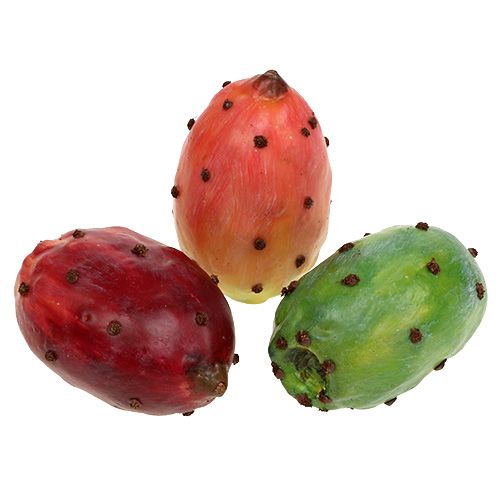 Kunstig figenkaktus assorterede farver 8,5cm 3 stk