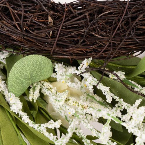 Artikel Kunstig margueritkrans, naturligt udseende og holdbar, til dør- og vægdekoration, 55 cm