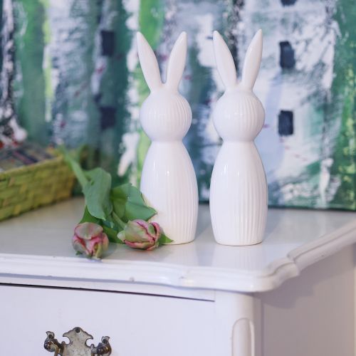 Artikel Enkel kaninfigur som dekorativ genstand til moderne forårsarrangementer, 22 cm, 2 stk.