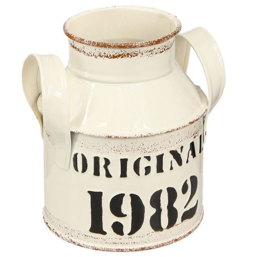 Artikel Kande Metal Dekoration &quot;Original 1982&quot; Creme Rust H13cm 2stk