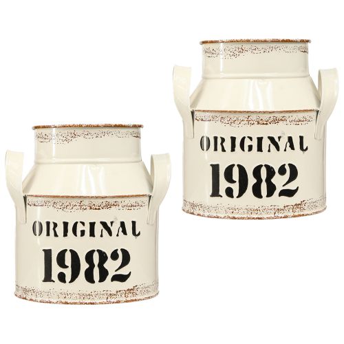 Artikel Kande Metal Dekoration "Original 1982" Creme Rust H16cm 2stk