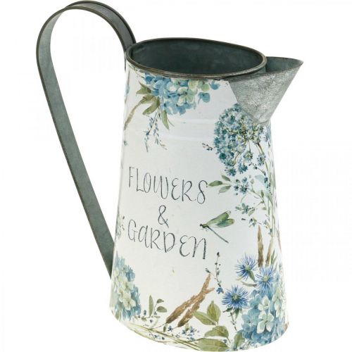 Blomstervase krukke blomster blå, grøn have dekoration planter 23cm