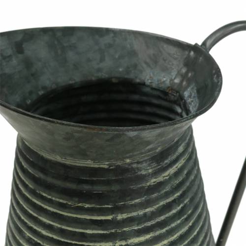 Artikel Dekorativ vanding kan zinkegrå sortvasket Ø18cm H26cm