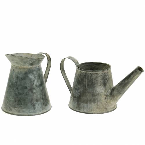 Floristik24 Lysestagekande antik look H12/9cm 2stk