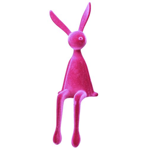 Artikel Kantskammel Kanin flokket Siddende Påskehare Pink – 2. valg – 56 cm
