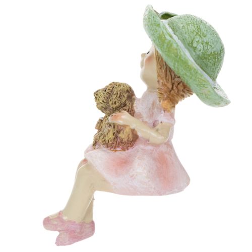 Hyldeholder Smilende pige med hund Ø4,5 cm H9,5 cm | Floristik24.dk